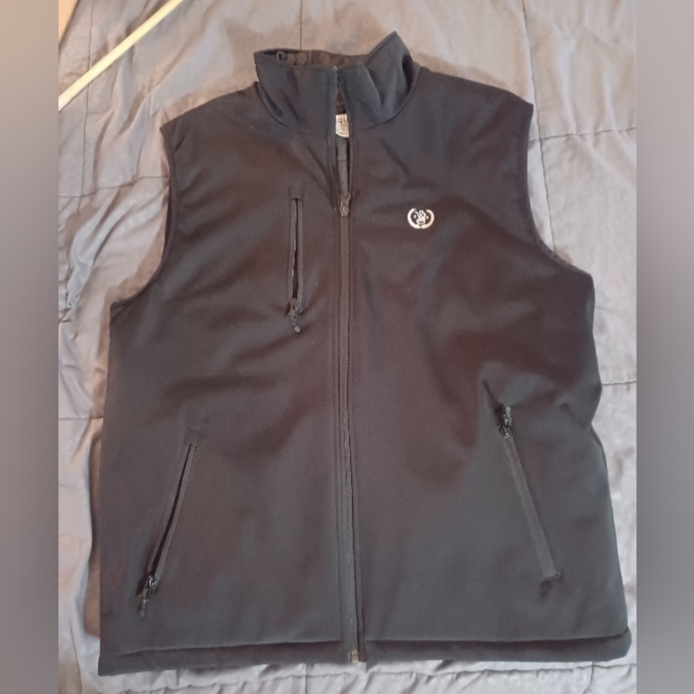 Clique Mens Medium Saucun Valley Country Club Logo Black full zip vest Golf
